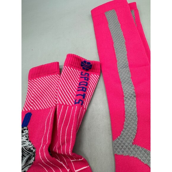 Set of 2 pairs Compression Knee High Socks crew Set - Pink & Grey XL READ NEW - Picture 3 of 7